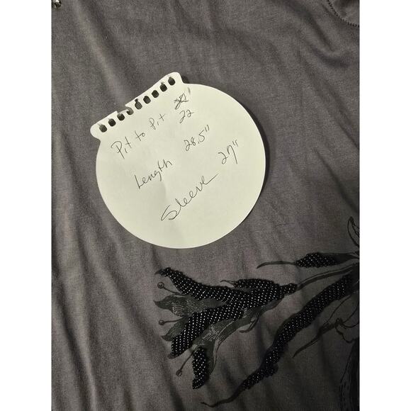 Asasa Ladies Long Sleeve Embroidered and Embellished T shirt‎ sz XL EUC like new - Picture 10 of 10